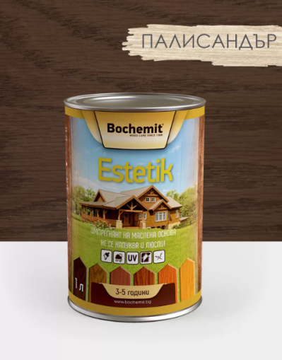 Импрегнант на маслена основа с дълготрайно оцветяване Estetik 1л Палисандър
