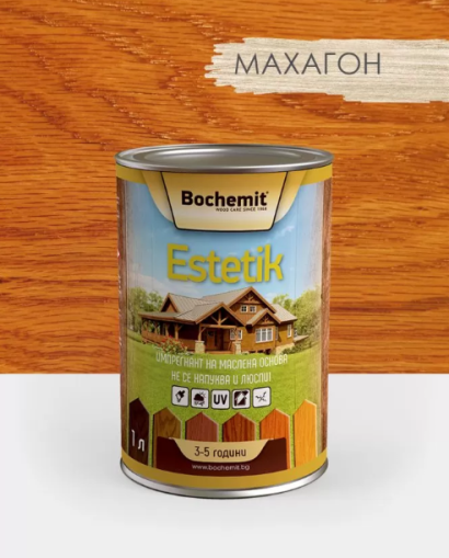 Импрегнант на маслена основа с дълготрайно оцветяване Estetik 1л Махагон