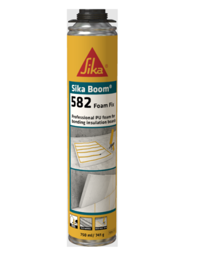 Пяна пистолетна полиуретанова за залепване на изолационни плоскости Sika Boom®-582 Foam Fix 750мл