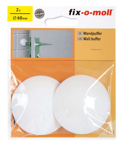 Буфер за врата стенен кръгъл ø60 самозалепващ 2 броя бял Fix-o-moll