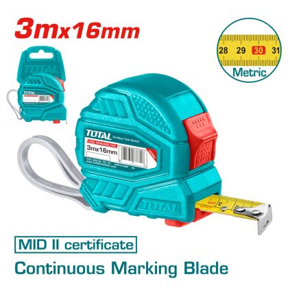 Ролетка метрична TOTAL ABS MID II 3 м 16 мм