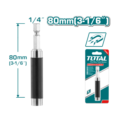 Бит държач магнитен TOTAL 1/4" 80 mm