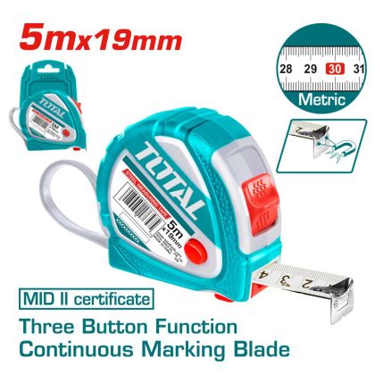 Ролетка метрична TOTAL MID II 5 м 19 мм