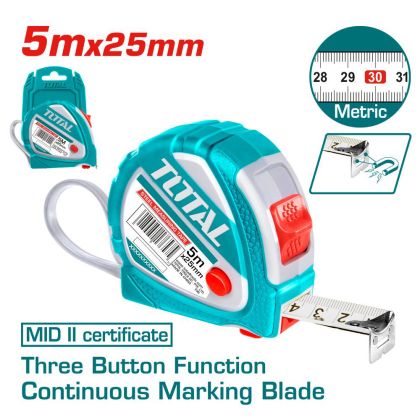 Ролетка метрична TOTAL MID II 5 м 25 мм