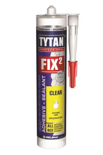 Силикон монтажно лепило Fix2 Clear MS полимер 290мл Tytan