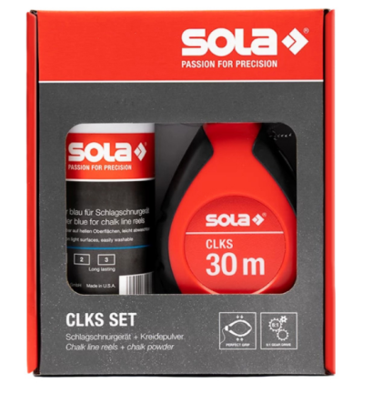 Чертилка зидарска комплект с боя(синя) 230 г 30 м CLKS SET B  Sola 