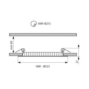 Луна ESTE LED 18W 4000К Кръгъл панел