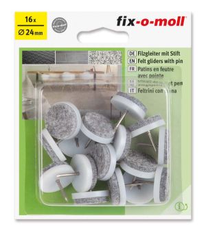 Подложки за крака на столове и мебели с пирон бял 16 броя ф24 Fix-o-moll