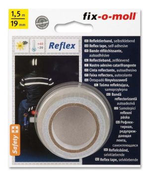 Лента светлоотразителна самозалепваща сребро 19мм х 1,5м FIX-O-MOLL
