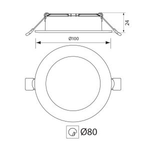 Луна за вграждане  LED MONI 5W WW IP20